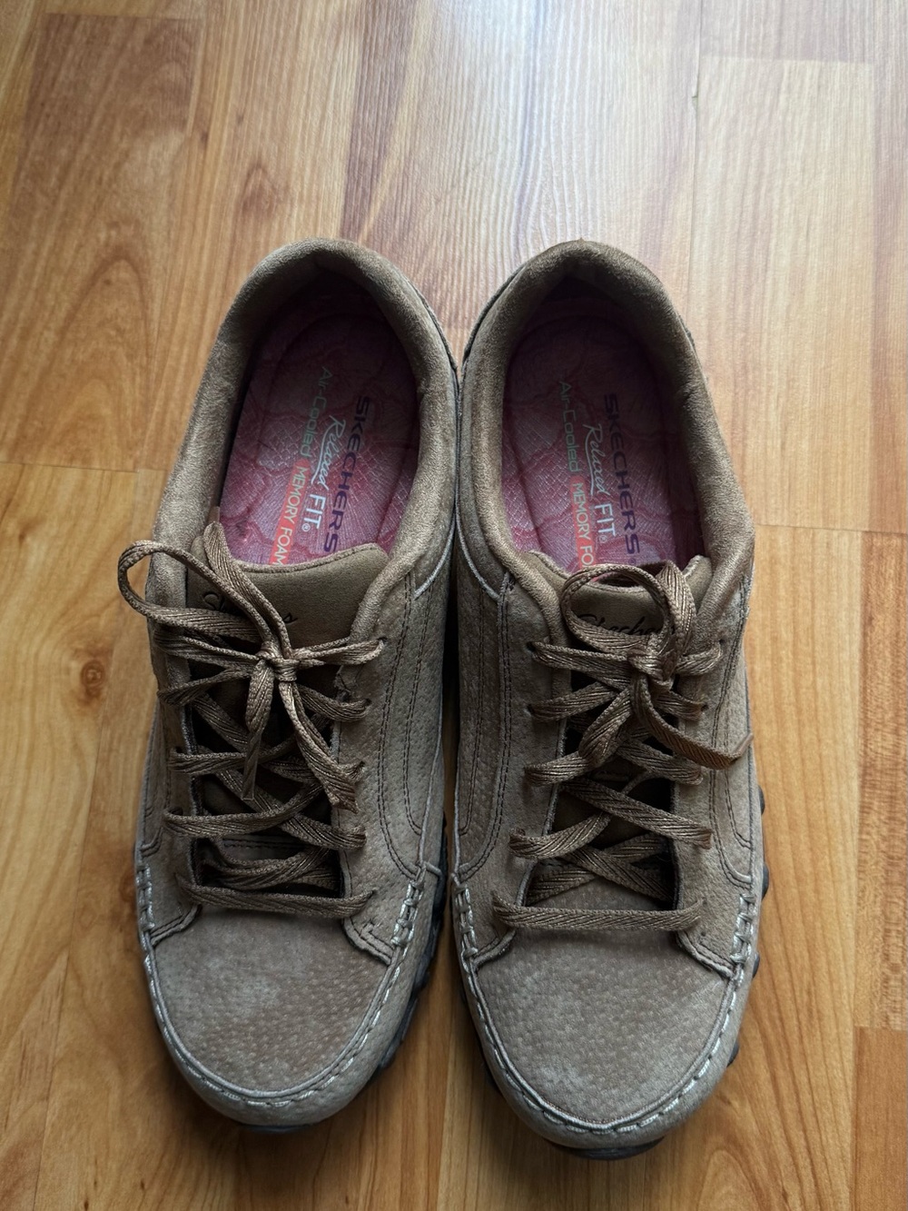 Skechers Women’s Brown Suede Lace-Up Sneakers